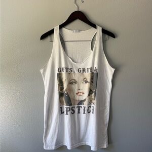 Dolly Parton Women's White Graphic Tank Top